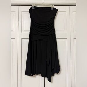 Y2K Hot Kiss Strapless Black Ruched Cocktail Dress Prom Hoco Vamp Whimsigoth